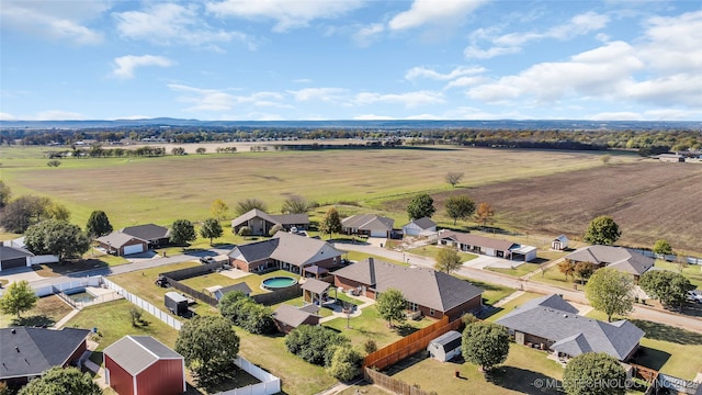 aerial view with a rural view