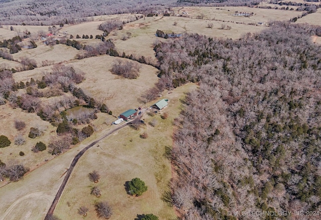 aerial view with a rural view