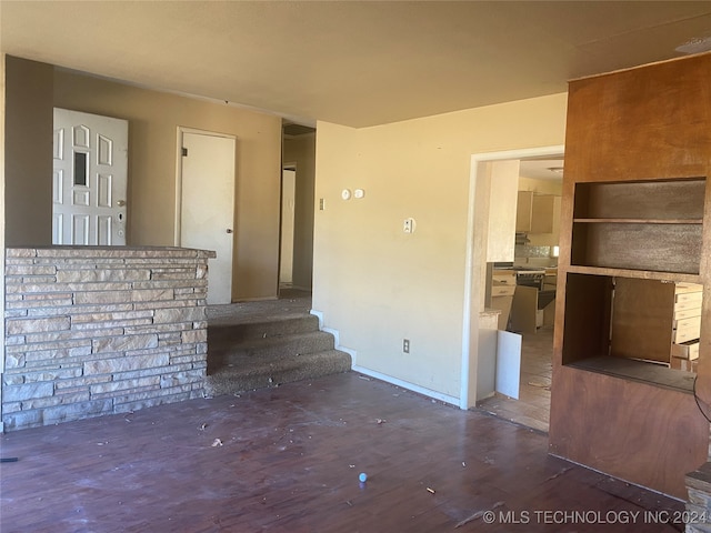 interior space featuring dark wood-type flooring