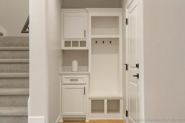 mudroom featuring hardwood / wood-style floors