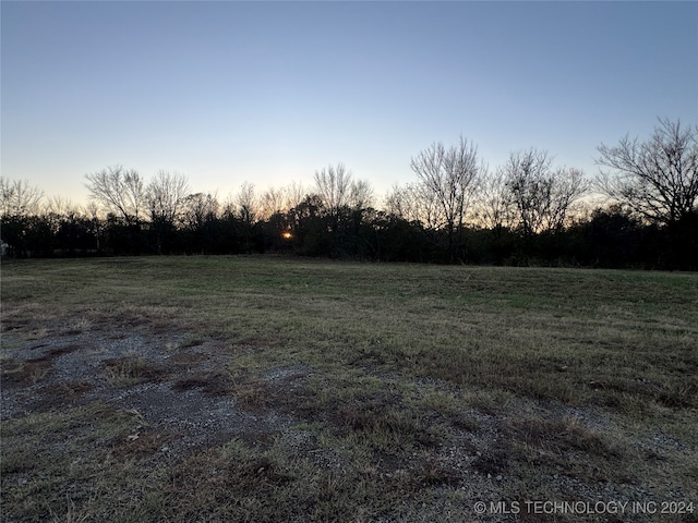 view of yard at dusk