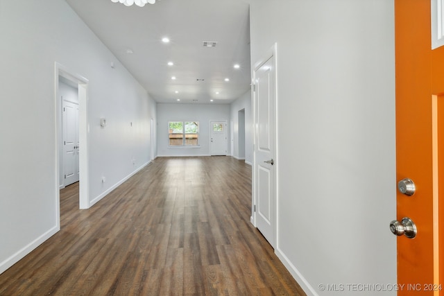 interior space featuring dark hardwood / wood-style floors