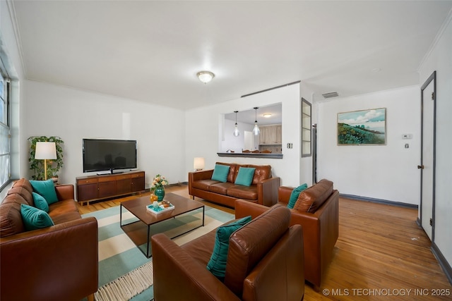 living room featuring hardwood / wood-style floors