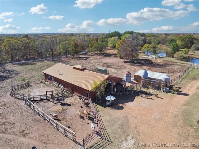 drone / aerial view featuring a rural view