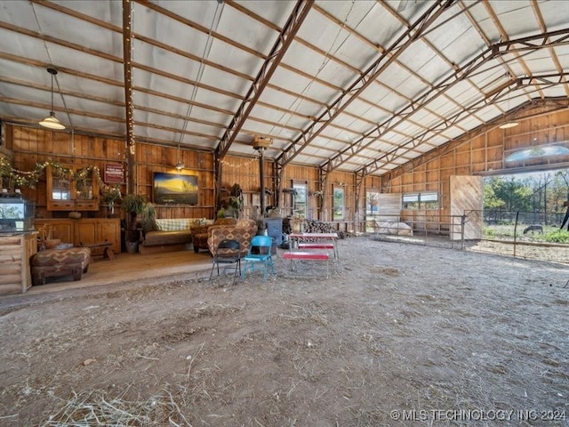 misc room featuring vaulted ceiling