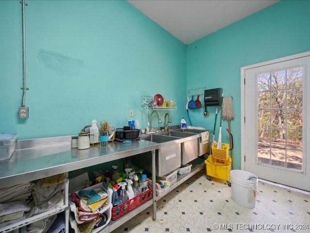 kitchen with sink and stainless steel counters