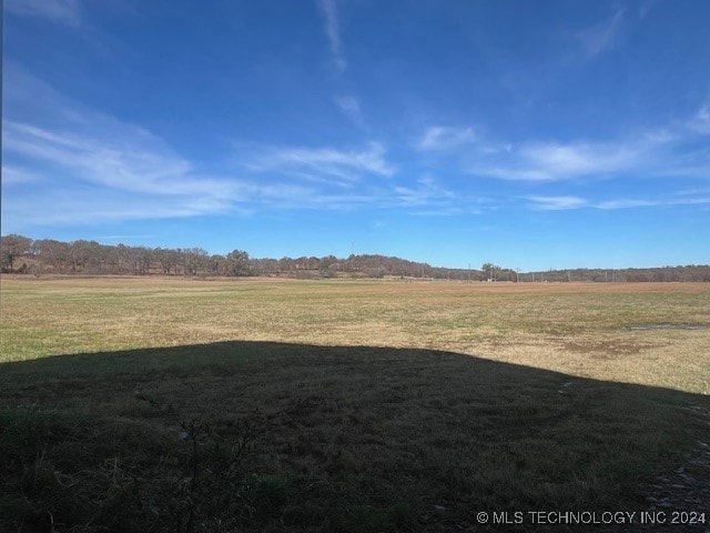 view of yard with a rural view