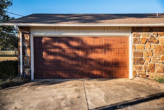 view of garage