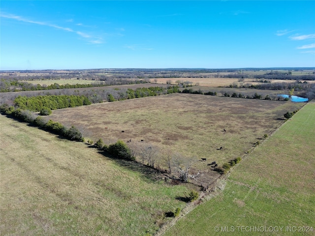 aerial view featuring a rural view