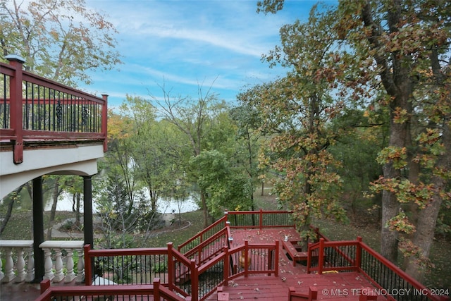 8403 S Allegheny Ave, Tulsa, OK 74137 - view of wooden deck