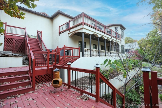 8403 S Allegheny Ave, Tulsa, OK 74137 - wooden deck with stairway