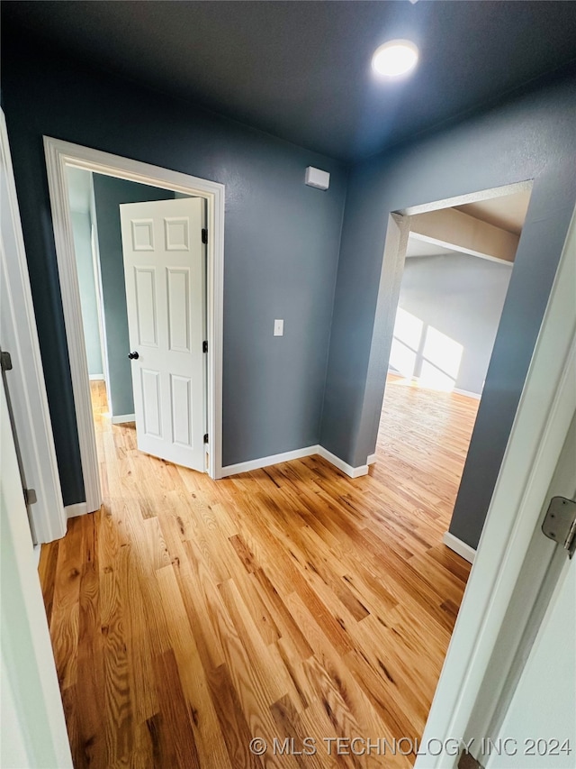 hall featuring light hardwood / wood-style floors