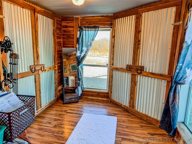 living area featuring wood-type flooring