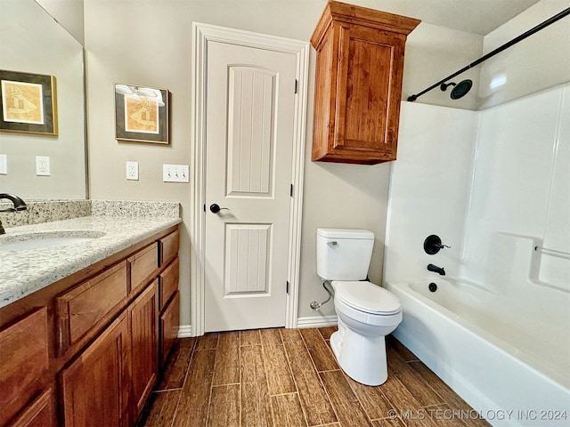 full bathroom with vanity, toilet, and shower / bath combination