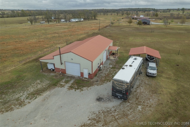 drone / aerial view with a rural view