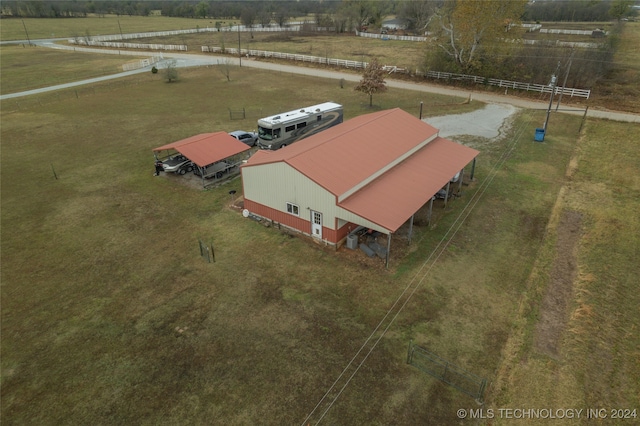 bird's eye view with a rural view