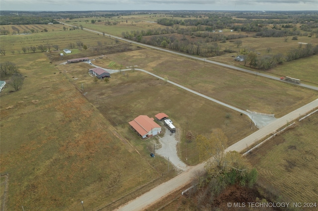 aerial view with a rural view