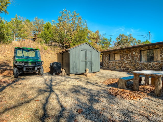 view of shed