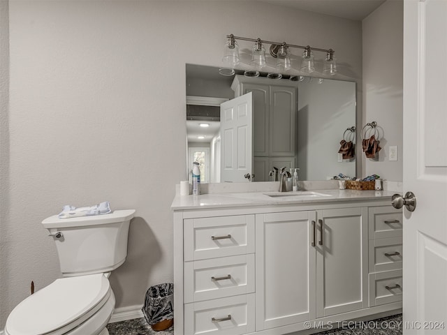 bathroom featuring toilet and vanity