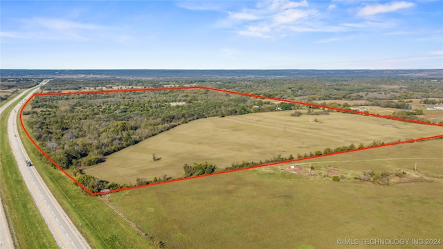 bird's eye view with a rural view