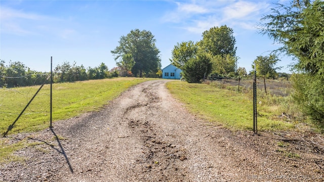 view of street featuring a rural view