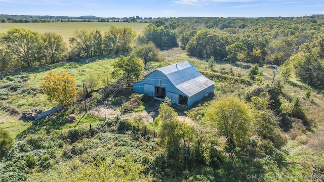 aerial view with a rural view