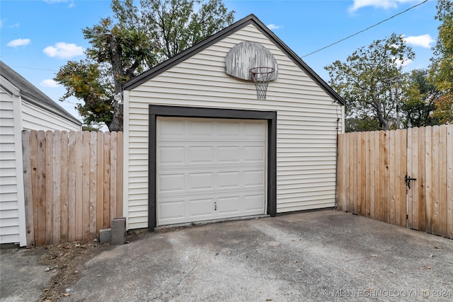 view of garage