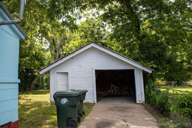 view of garage