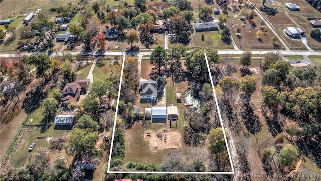 15705 Old Morris Hwy, Okmulgee, OK 74447 - aerial overview of property's location featuring property parcel outlined