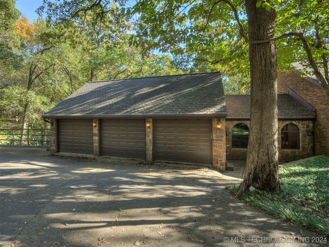 view of garage