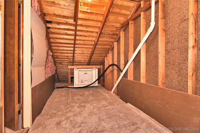 view of unfinished attic