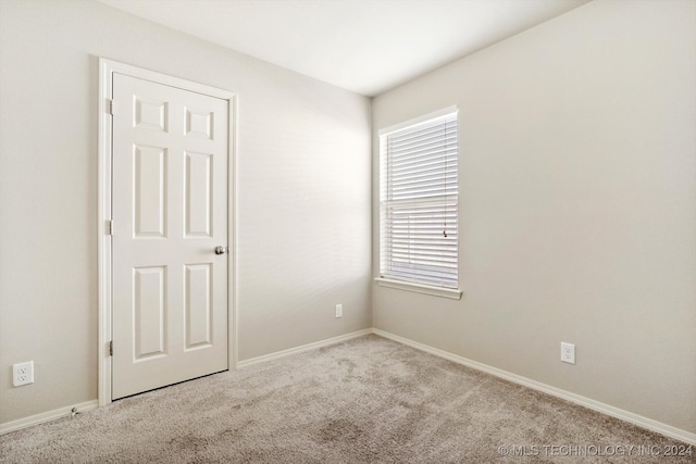 spare room with light carpet