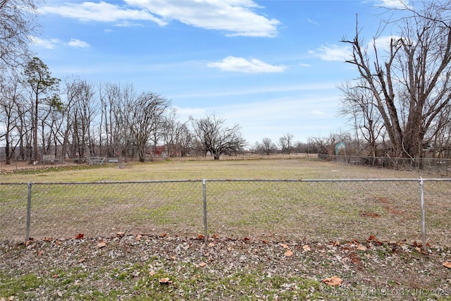 view of yard with a rural view