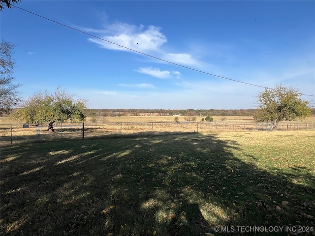 view of yard with a rural view