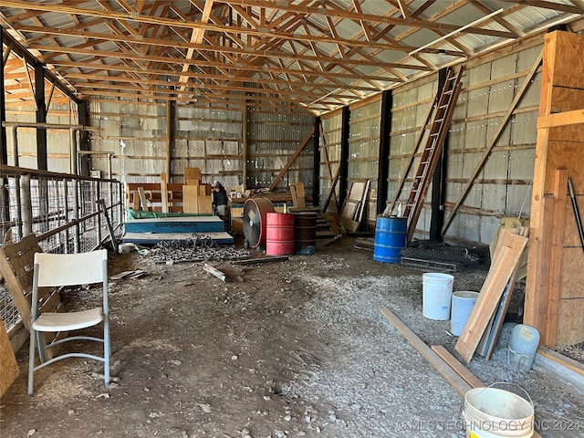 misc room featuring vaulted ceiling