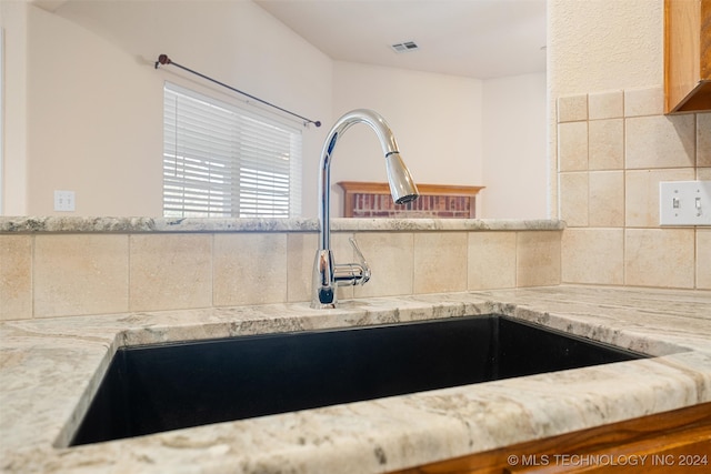 interior details featuring sink