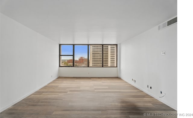 empty room featuring wood-type flooring