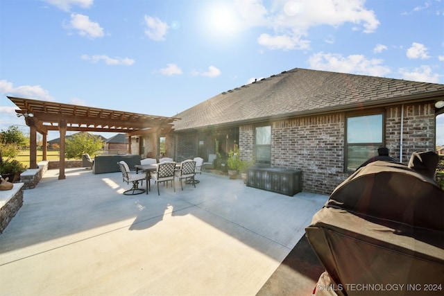 view of patio / terrace featuring a pergola