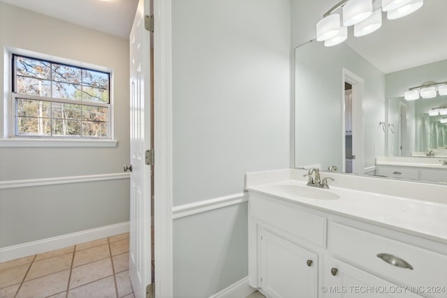 bathroom featuring vanity and tile patterned floors