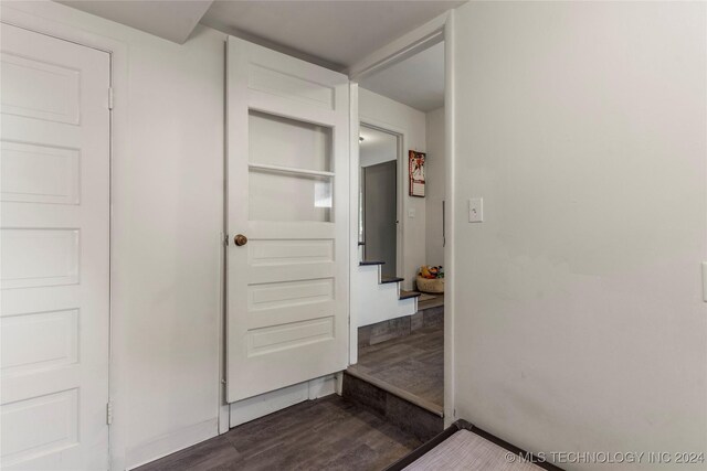 3920 S Utica Ave, Tulsa, OK 74105 - hallway with dark wood finished floors