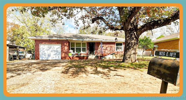 single story home featuring a garage