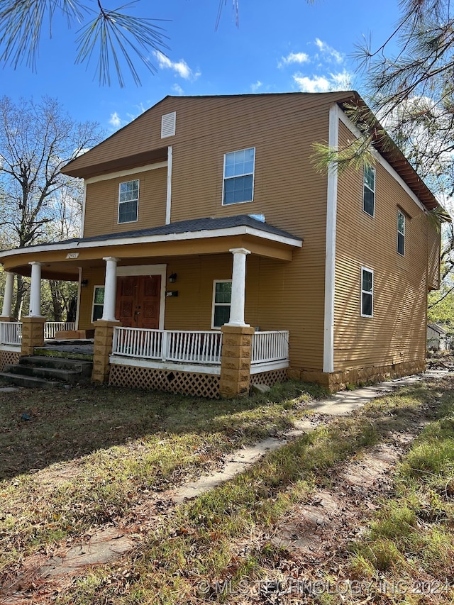 exterior space featuring a porch