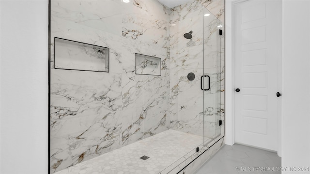 bathroom featuring walk in shower