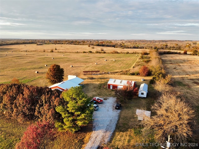 drone / aerial view with a rural view