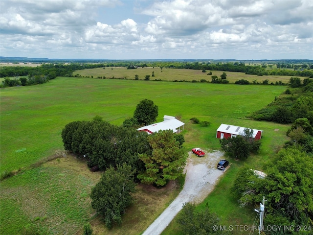 bird's eye view featuring a rural view