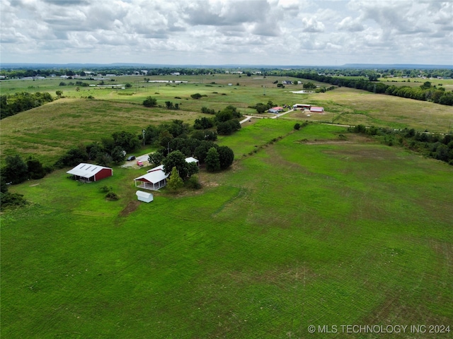 aerial view featuring a rural view