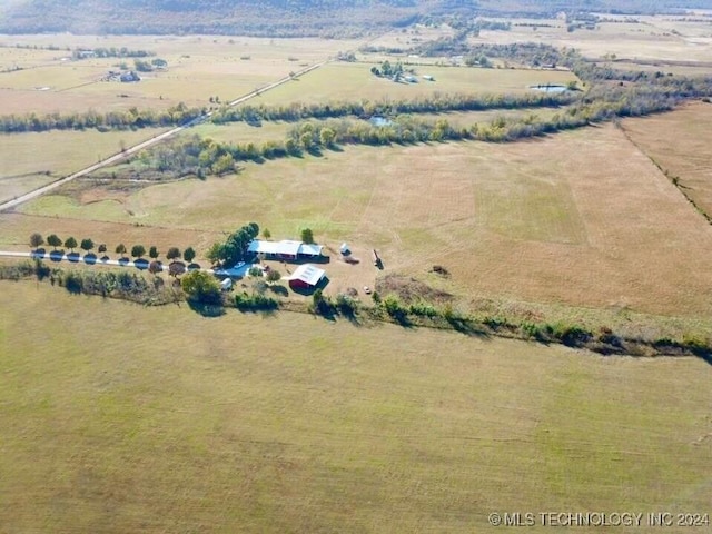 bird's eye view with a rural view