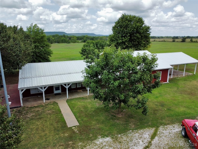 aerial view featuring a rural view