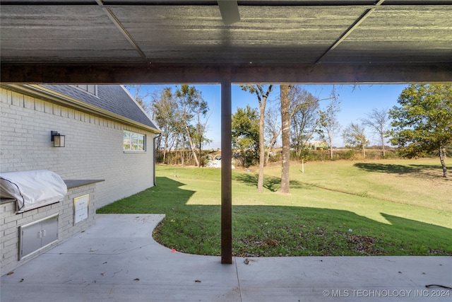 view of yard with area for grilling and a patio area