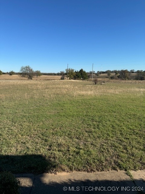 view of yard with a rural view